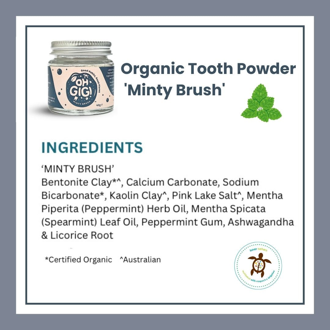 Organic Tooth Powder - Minty Brush 40g